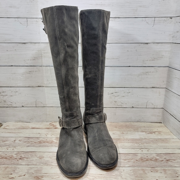 Bettye Muller grey suede tall boots - Picture 10 of 13